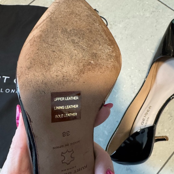 Kurt Geiger London Elegant Black Patent Leather Women's Pumps, mini heel - Picture 6 of 8